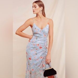 ASTR Blue Floral Maxi Dress Small